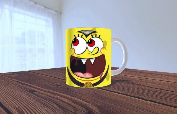 Producto - Taza de plastico- Bob esponja Dracula feliz