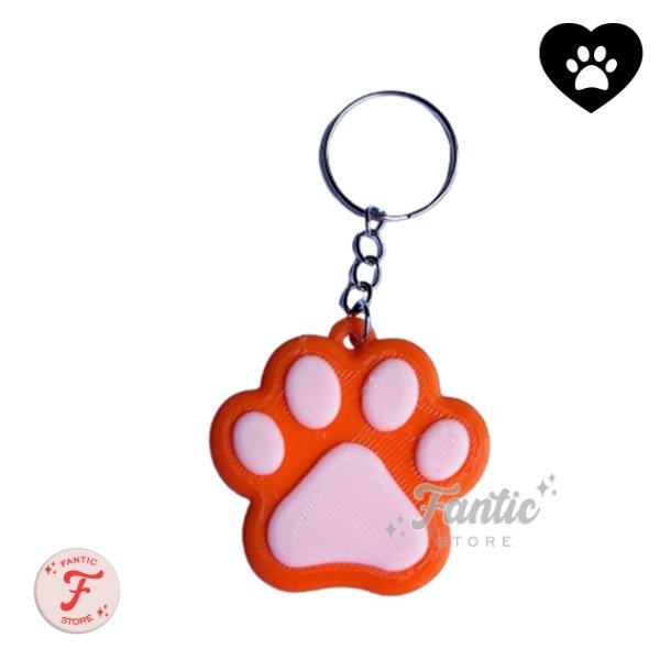 Producto - LLAVERO PATITA NARANJA CON PIEL
