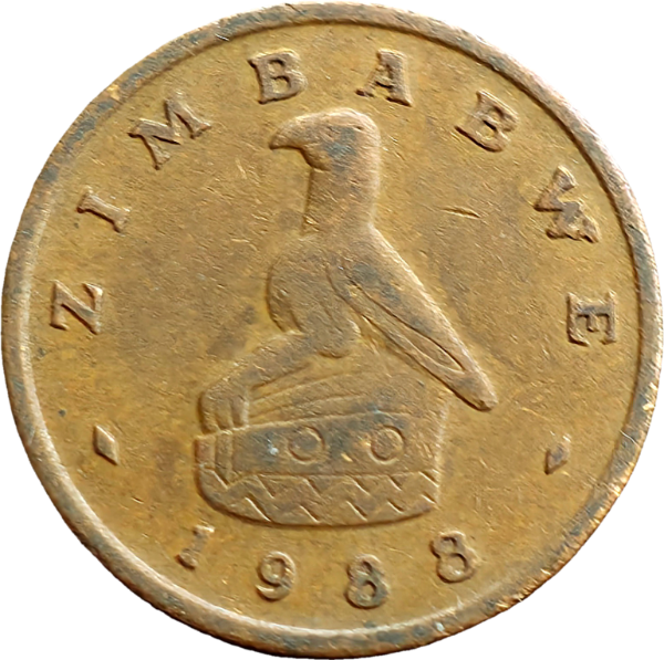 Producto - Zimbabwe 1 Cent 1988 Gran pájaro Km#1 VF - 1