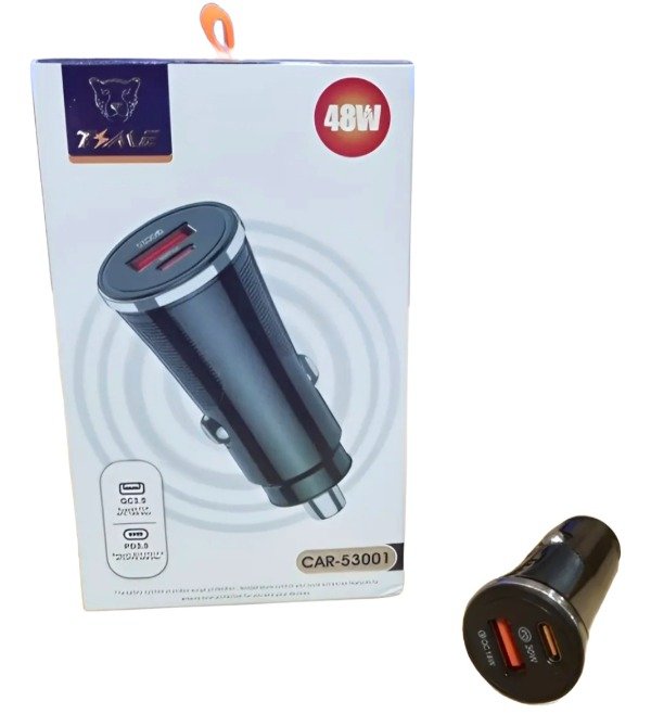 Producto - Cargador Auto 48w Tipo C mas USB