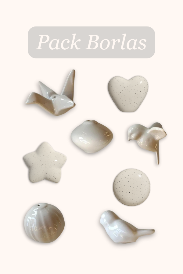 Producto - Pack de 5 moldes de yeso borlas de cerámica decorativas