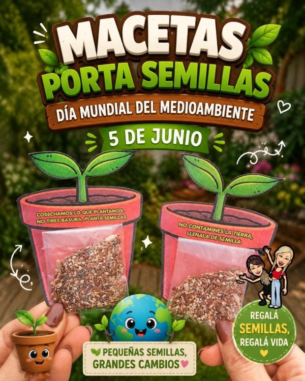 Producto - MACETAS PORTA SEMILLAS. DÍA MUNDIAL DEL MEDIOAMBIENTE. 5 DE JUNIO