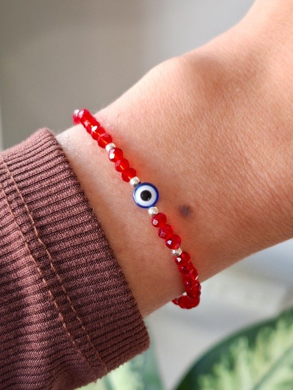 Producto - Pulsera Cristales y Ojito Azul