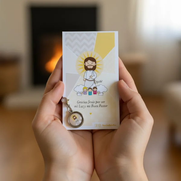 Producto - REGALO PACK ESTAMPA ADVOCACION CON MEDALLITA JESUS AMIGO