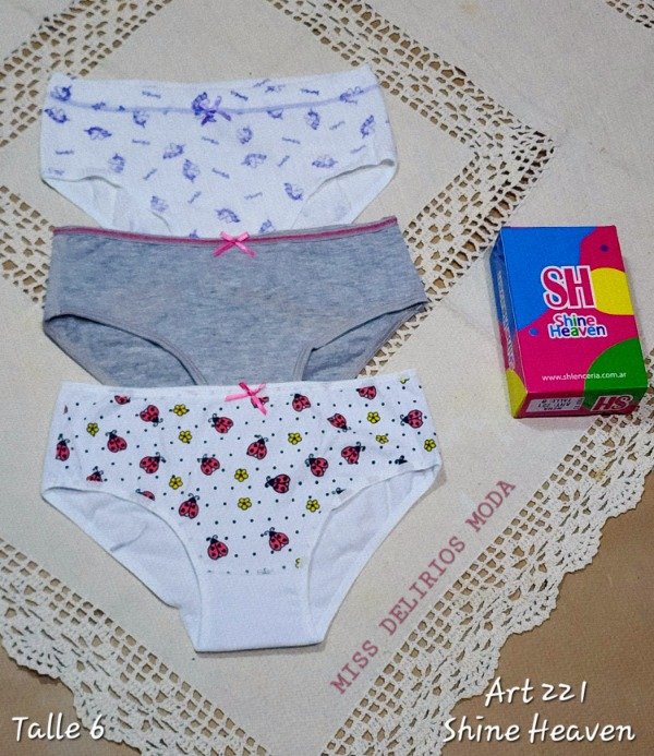 Producto - Pack X3 Bombachas de Nena Shine Heaven 221 T6
