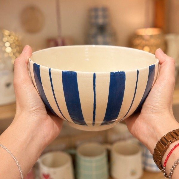 Producto - Bowl grande rayas azul