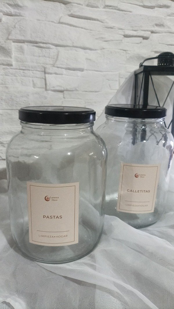 Producto - Combo Mury X2 Frascos de vidrio 3000cc Tapa Metalica Negra