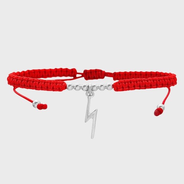 Producto - Pulsera de hilo y Plata 925 - Rojo - Rayo