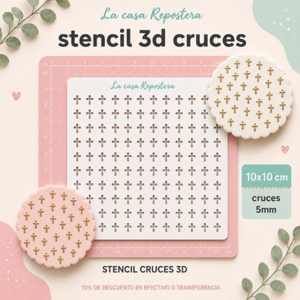 Producto - STENCIL CRUCES 3D 10cm x 10cm