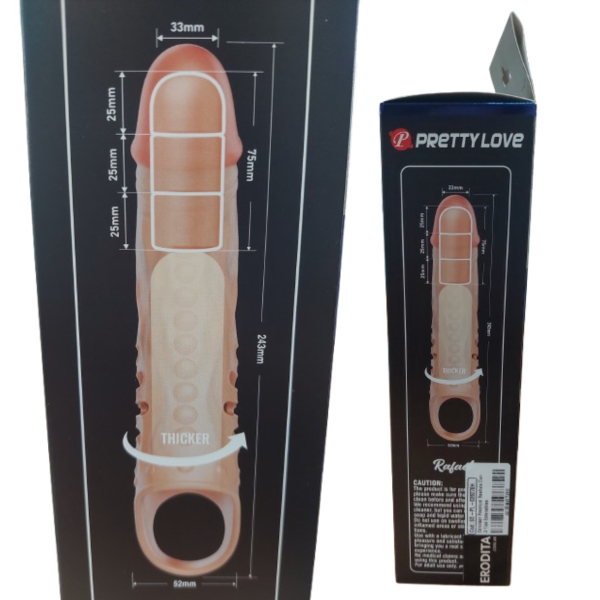 Producto - Extensor De Pene Pretty Love 24,3 cm con 3 Extensiones. - 3