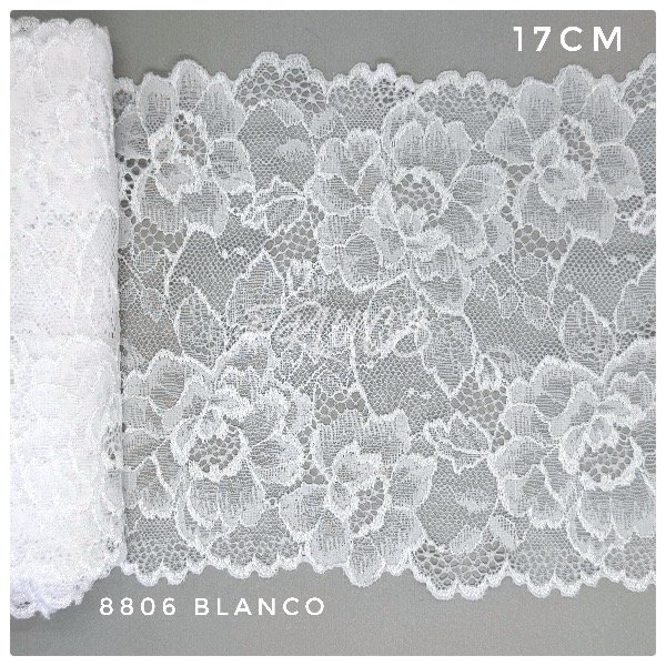 Producto - 8806 Puntilla Elastizada 17cm Blanco