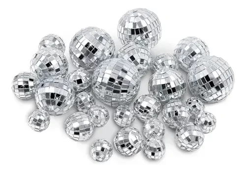 Producto - CAKE TOPPER ADORNO 10 BOLAS DE BOLICHE ESPEJADAS TAMAÑOS SURTIDOS