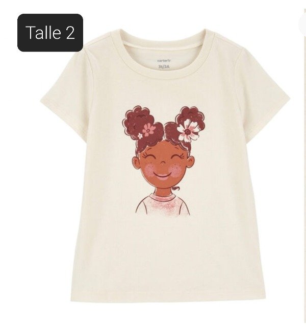 Remera manga corta carters talle 2 blanca
