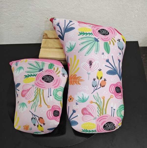 Producto - Yerbera y Azucarera Chuna forradas color con estampado Rosa