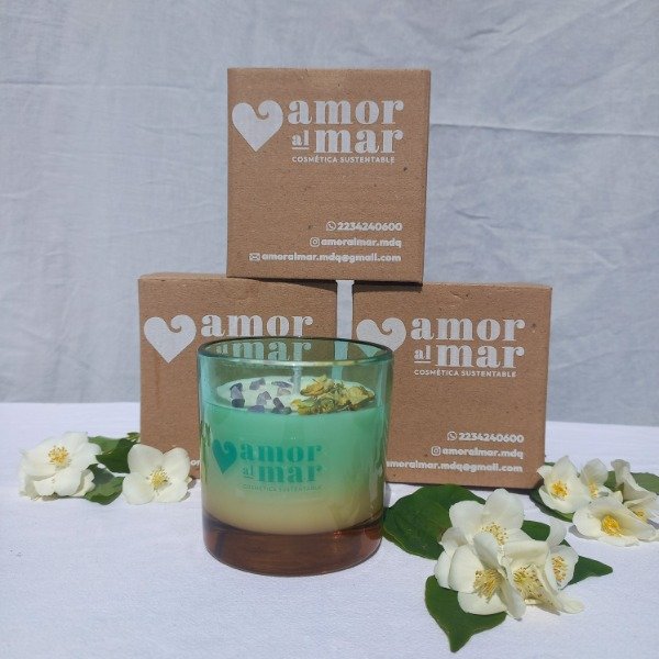 Producto - Vela de soja Mar fragancia jazmín del país