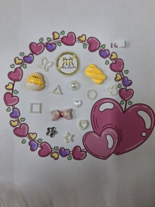 Producto - Charms apliques para fundas x13 piezas amarillas