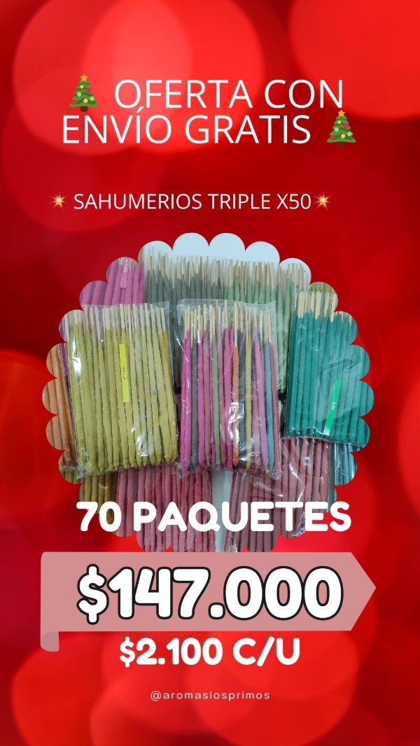 Producto - Oferta Sahumerios Triple x50 ENVIO GRATIS