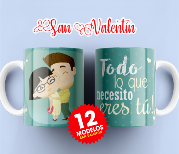 Producto - Plantillas Tazas San Valentín Frases Diseños Sublimar #t634
