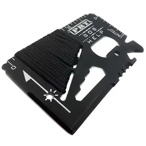 Producto - Tarjeta metálica de supervivencia con Cordón de Nylon