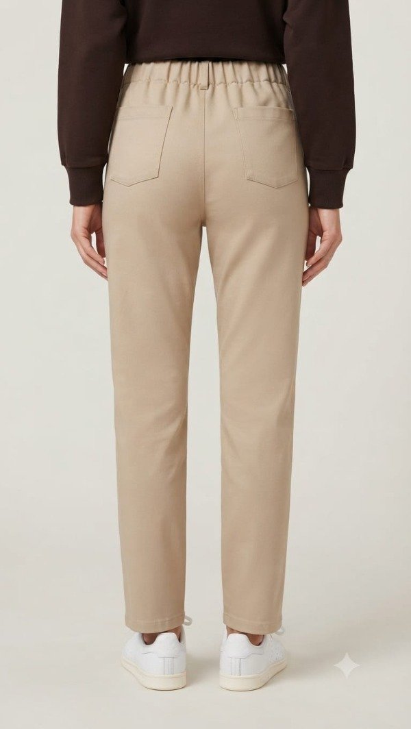 Producto - Pantalón con 2 pinzas y elástico en cintura de Gabardina Liso (Art. 6142) - 2