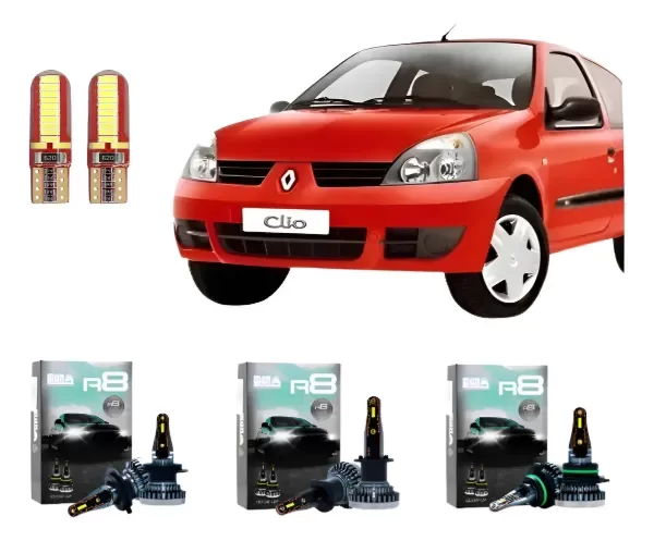 Producto - Kit Cree Led R8 Luz Baja Alta Y Antiniebla Renault Clio 2003-2012