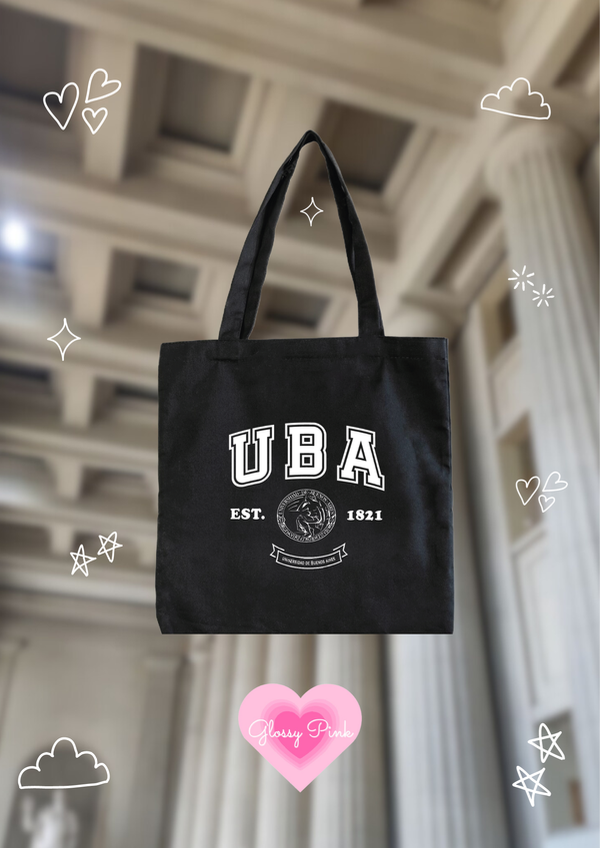 Tote bag negra UBA lienzo