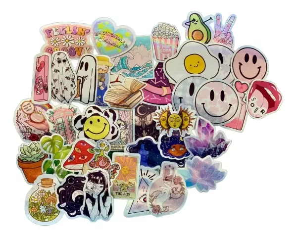 Producto - Stickers Holograficos x40 Aesthetic