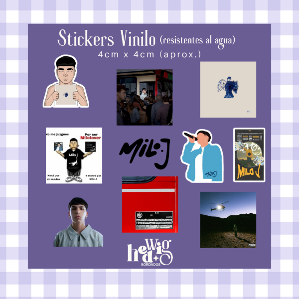 Producto - Pack 10 Stickers Vinilo MILO J