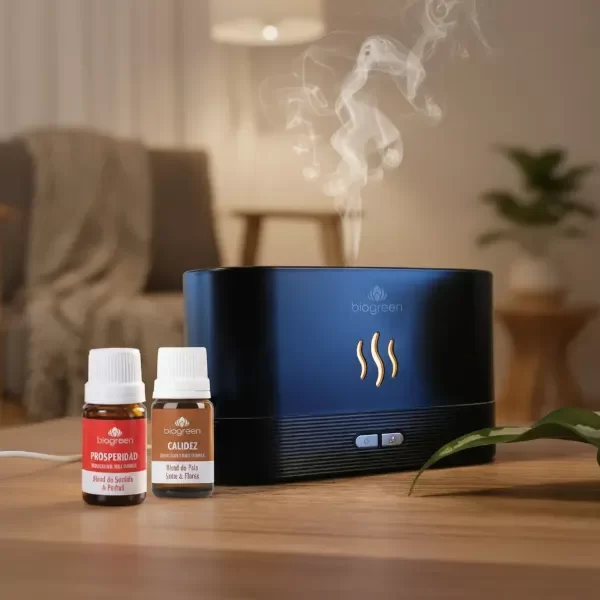 Producto - Difusor Ultrasónico Aromático + 2 Esencias Biogreen Negro