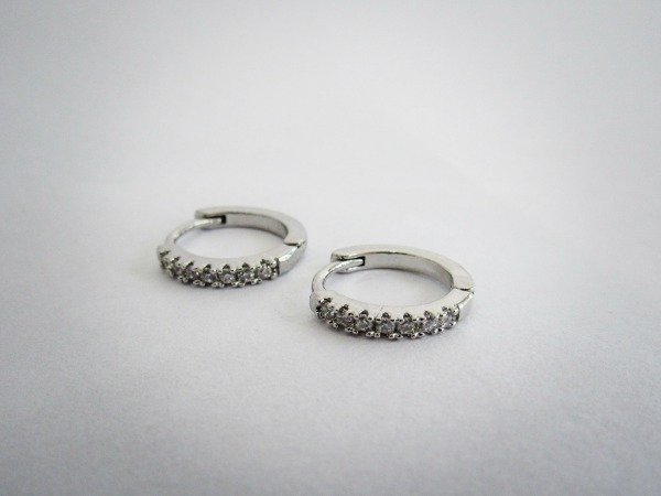 Producto - Aros Argollas Huggies Cubics Engarzados