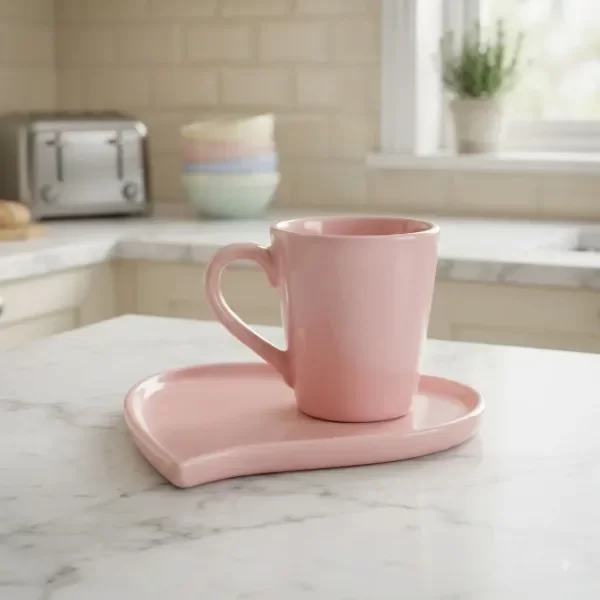 Producto - Plato Rosa Corazon Ceramica - 1