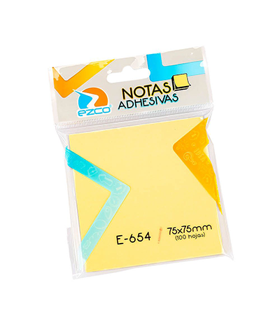 Producto - Notas adhesivas EZCO E-654 75 x 75 amarilla