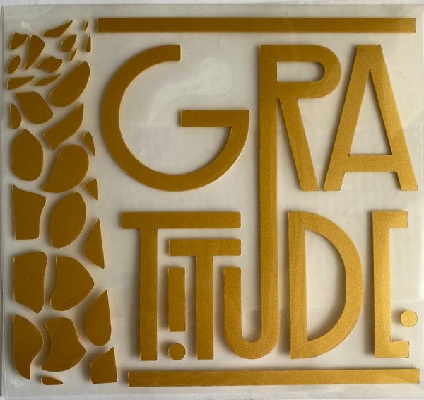 Producto - Transfer 3D - estampa GRATITUDE oro