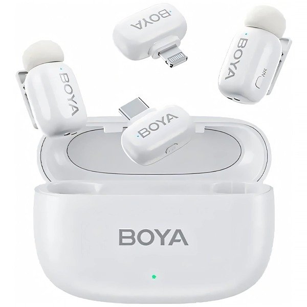 Producto - Boya Inalambrico Para Mini-13 Con Lightning Y USB-C - Blanco