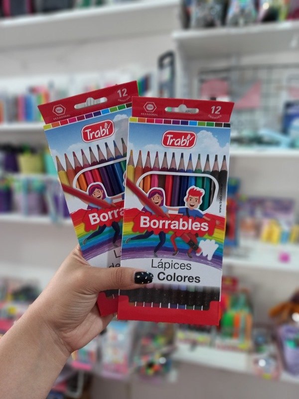 Producto - Lapices de colores trabi x12 borrables