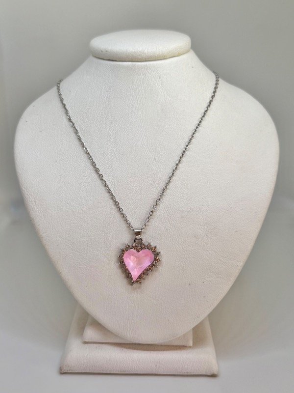 Producto - Collar corazón rosa acero quirúrgico