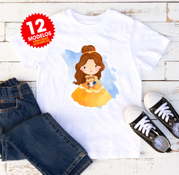 Producto - Plantillas Remeras Princesas Acuarela Personajes Mujer DTF Sublimar #R204