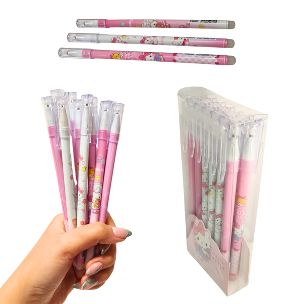 Producto - Lapicera azul tinta borrable con tapa UNICORNIOS-KITTY-SANRIO
