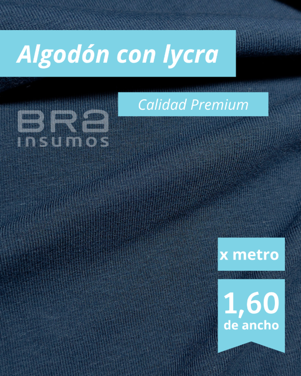 Producto - Algodón con Lycra Premium 1,6 m de Ancho - Azul Noche (x Metro) - 1