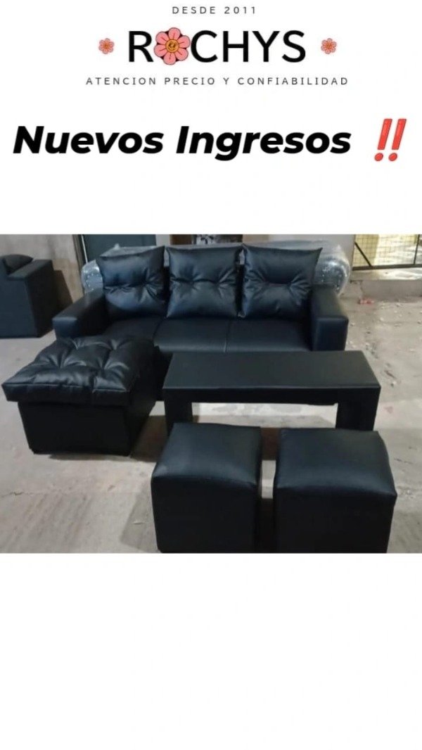 Producto - juego de livin ecocuero negro