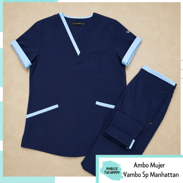 Producto - Ambo Wambo Selva Spandex (Azul detalle Celeste) 2 - 0