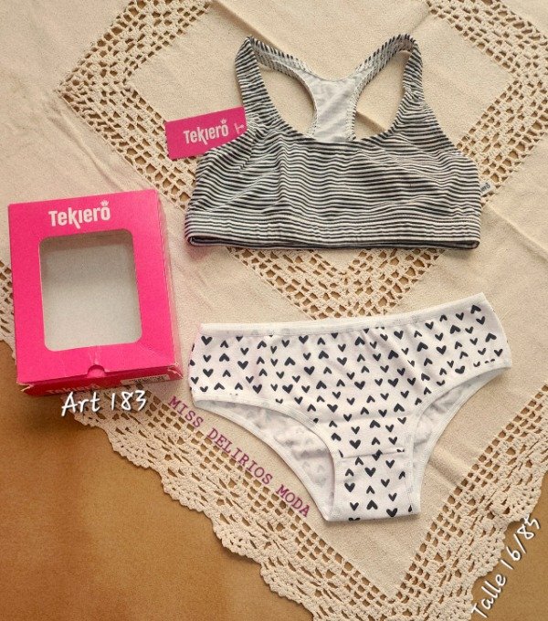 Producto - Conjunto de Lencería Juvenil TeKiero 183 Gris 16/85