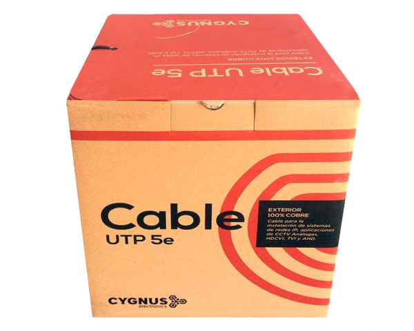 Producto - Cable UTP Cat5e Exterior Cobre Puro color Negro / CYGNUS