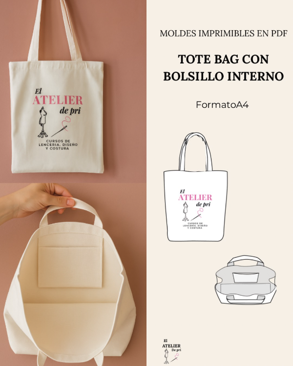 Producto - Tote bag con bolsillo interno