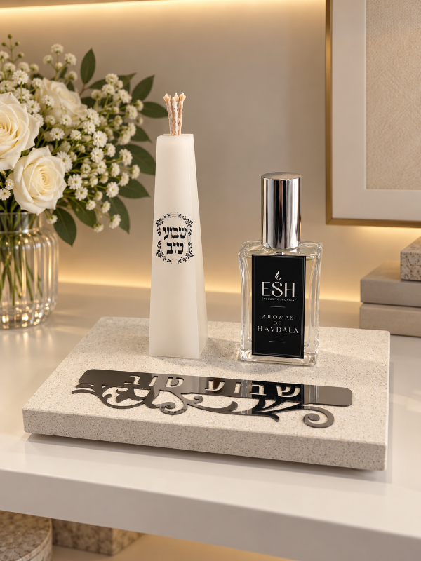 Producto - SET HAVDALA BASE MÁRMOL O SILESTONE CON VELA Y PERFUME