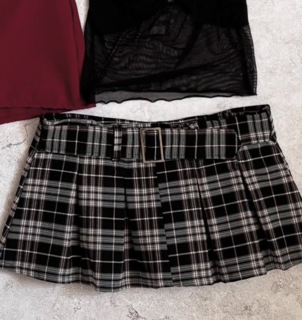 Producto - Skort tableado tiro bajo