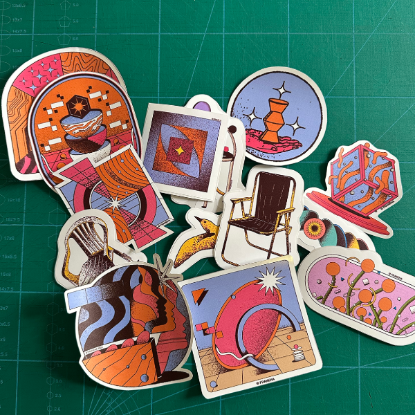 Producto - sticker cuadrado destello - 1
