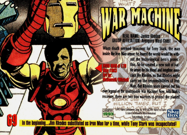 Producto - 1993 SkyBox Marvel Masterpieces  #69 - War Machine - 1