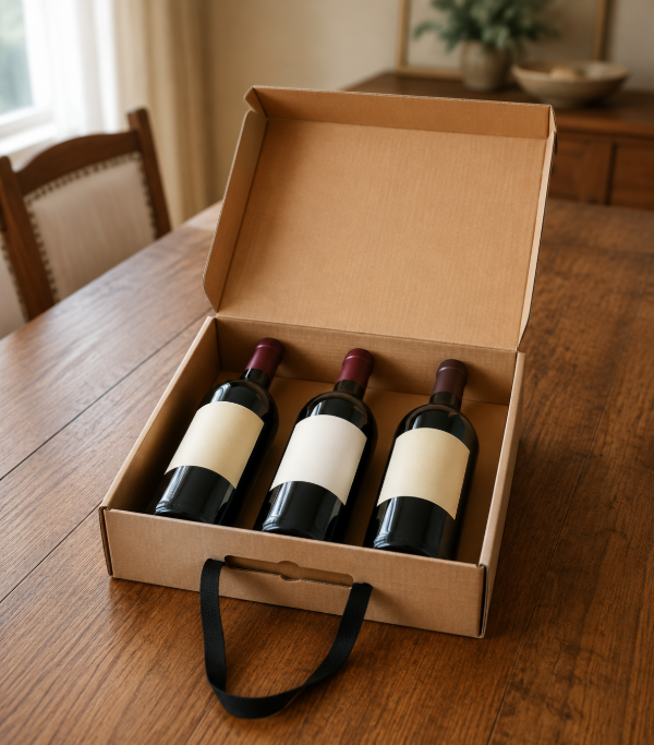 Producto - CAJA BOLSA PREMIUM -COD. CB103 medida 34X10X30 (3 BOTELLAS) - 1
