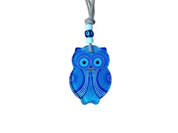 Producto - COLGANTE BUHO VIDRIO HILO YUTE 22CM